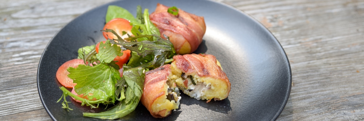 Gegrillte Baconknödel