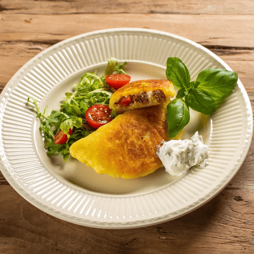 Piroggen aus Kloßteig