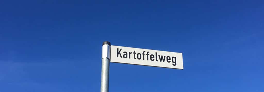 Straßenschild Kartoffelweg