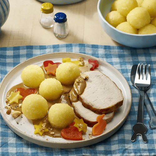 Schweinerückenbraten mit Knödelinos®