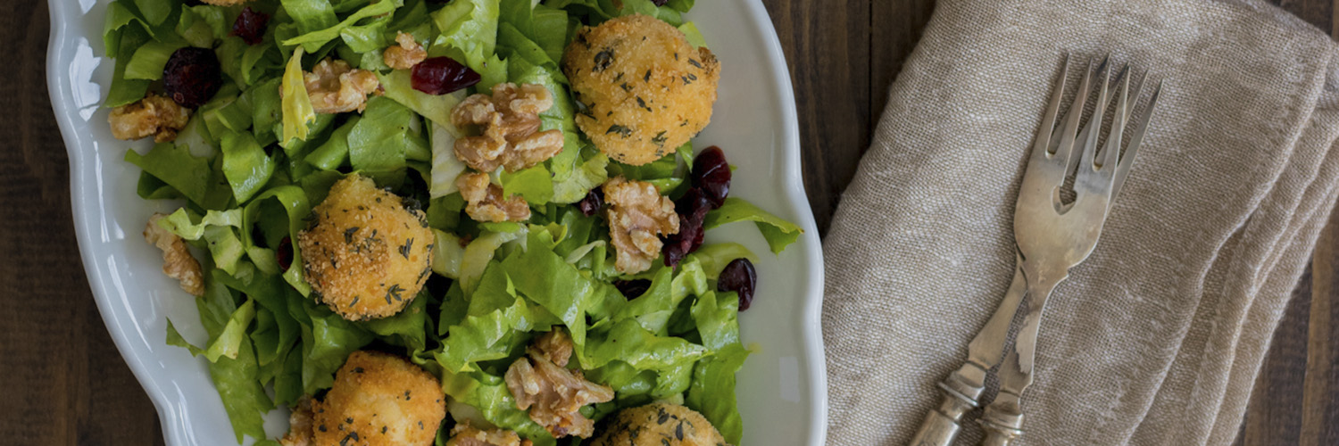 Winterlicher Salat mit Thymian-Kroketten