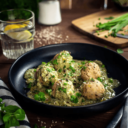 Semmel-Knödelinos® mit Kräutersoße