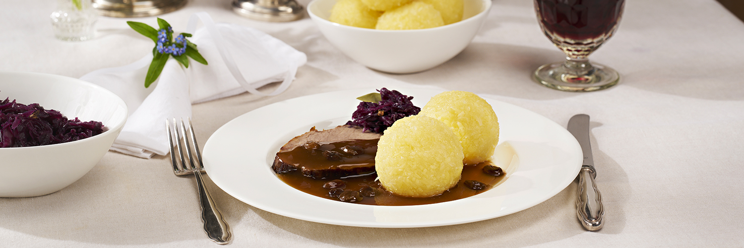 Sauerbraten Rheinische Art mit Rohen Kartoffelknödel
