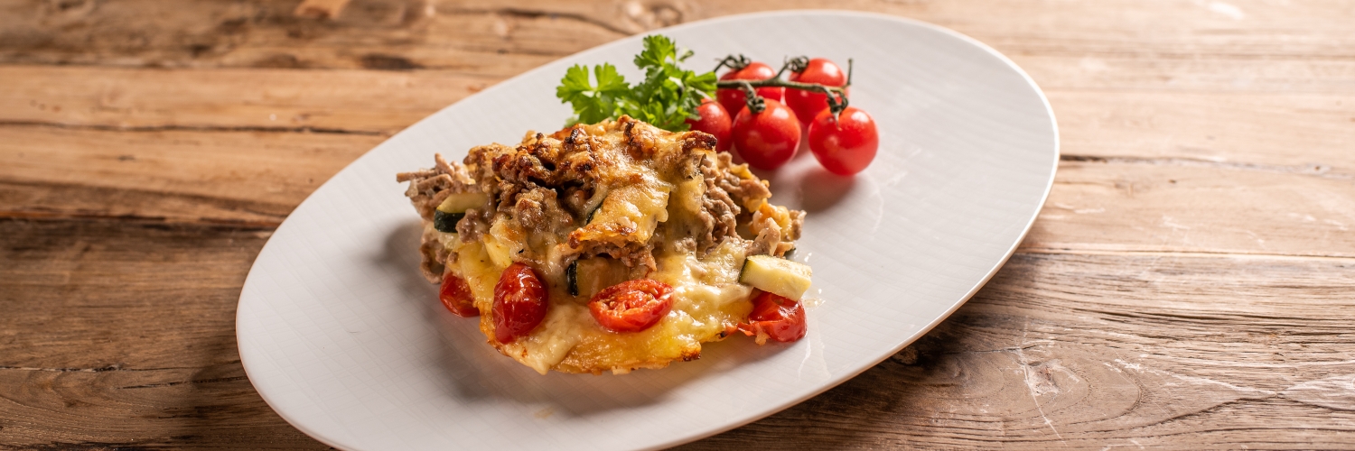 Kloßteig-Hackfleisch-Auflauf