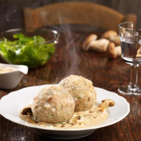 Semmelknödel mit Pilzsoße