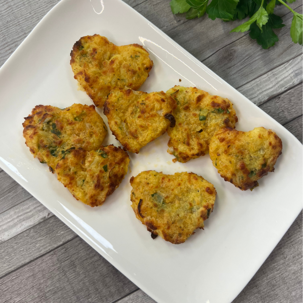 Gemüse-Knödel Pflanzerl knusprig angebraten