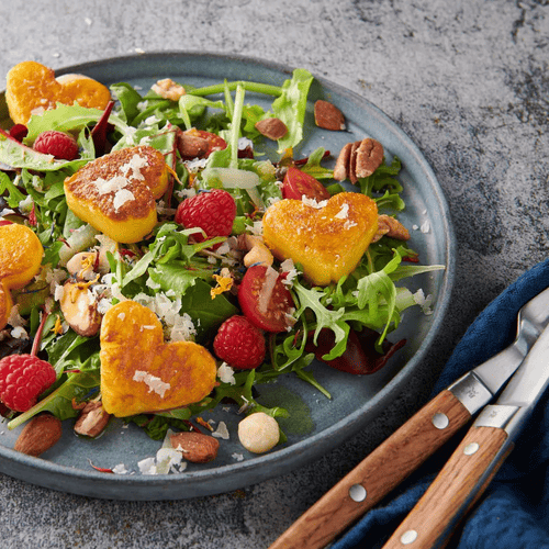 Bunter Salat mit Herzelinos® und Sommerdressing