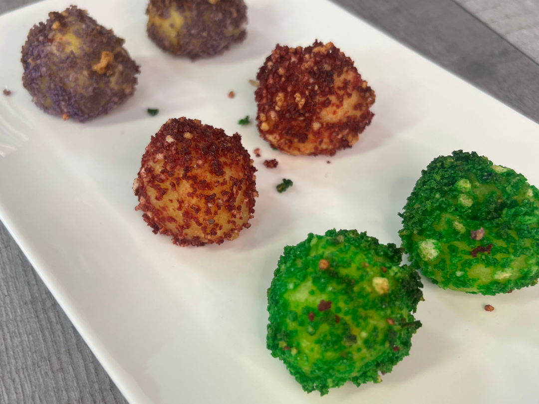 bunte Knödelinos in der Heißluftfritteuse gemacht