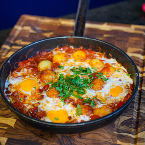 Shakshuka Pfanne mit Knödelinos®