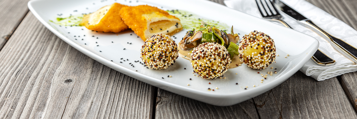 Gefüllte Goudatasche mit gebratenen Bio-Knödelinos®