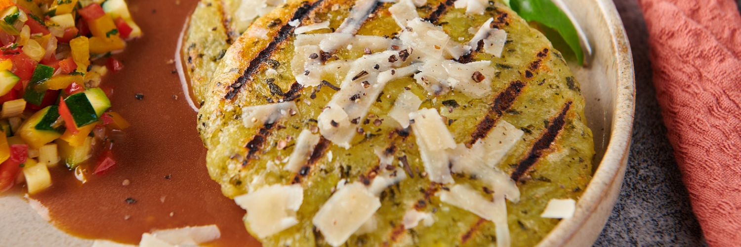 Roundies auf mediterranem Gemüse