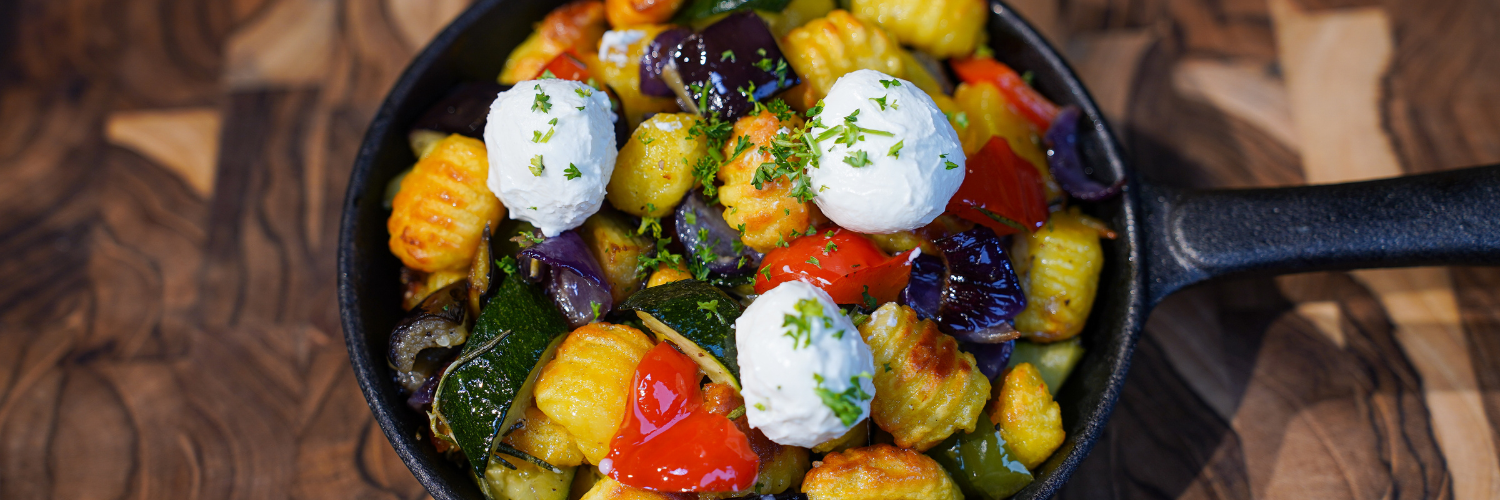 Gegrillte Gnocchi mit Gemüse & Mozzarella